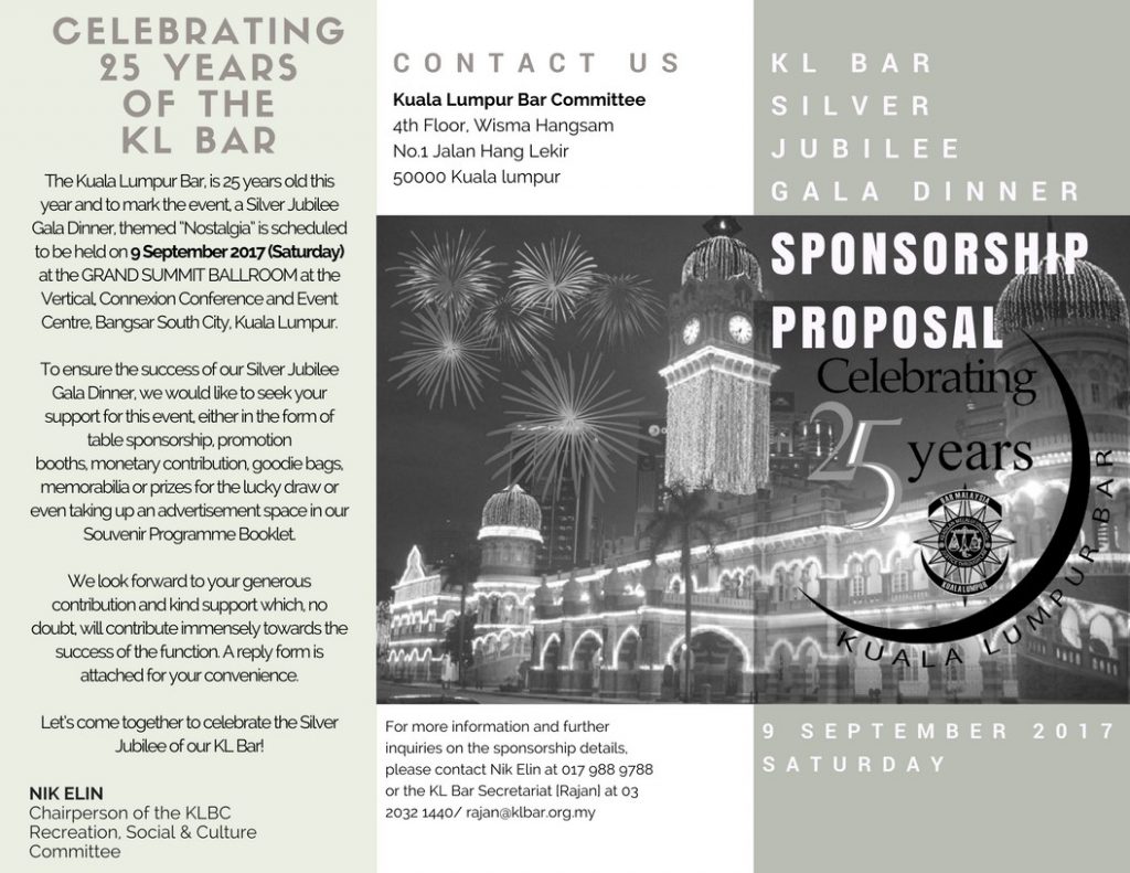 Celebrating 25 Years of the Kuala Lumpur Bar – Sponsorship Proposal
