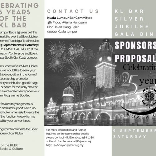 Celebrating 25 Years of the Kuala Lumpur Bar – Sponsorship Proposal