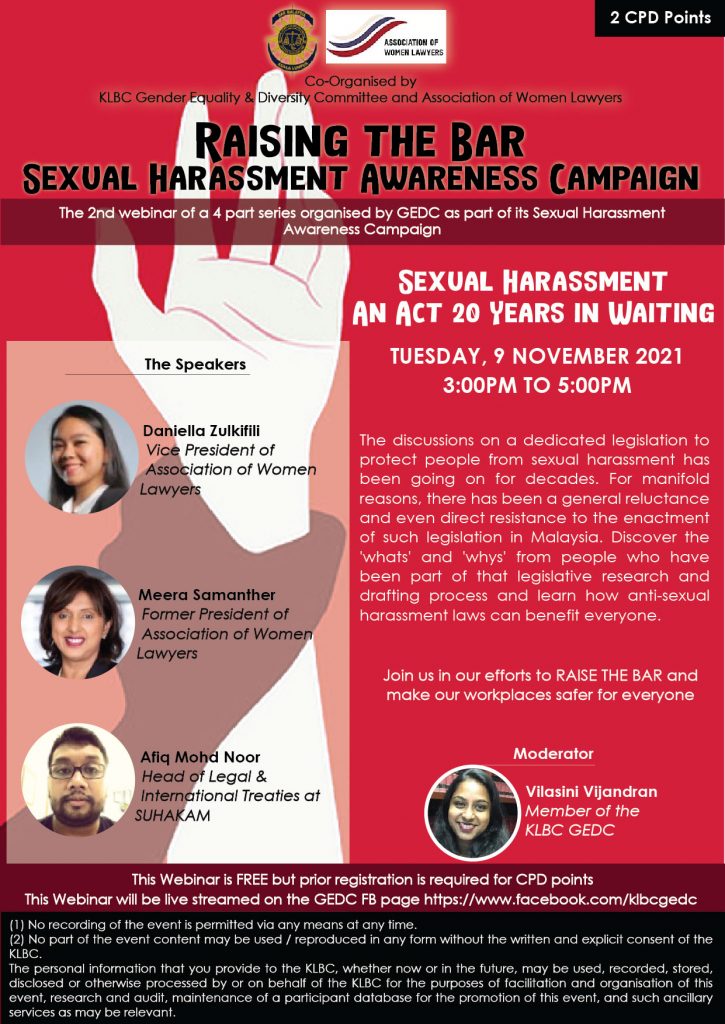 Sexual Harassment An Act 20 Years In Waiting On 9 November 2021 KL BAR   GEDC 9.11.21 01 725x1024 