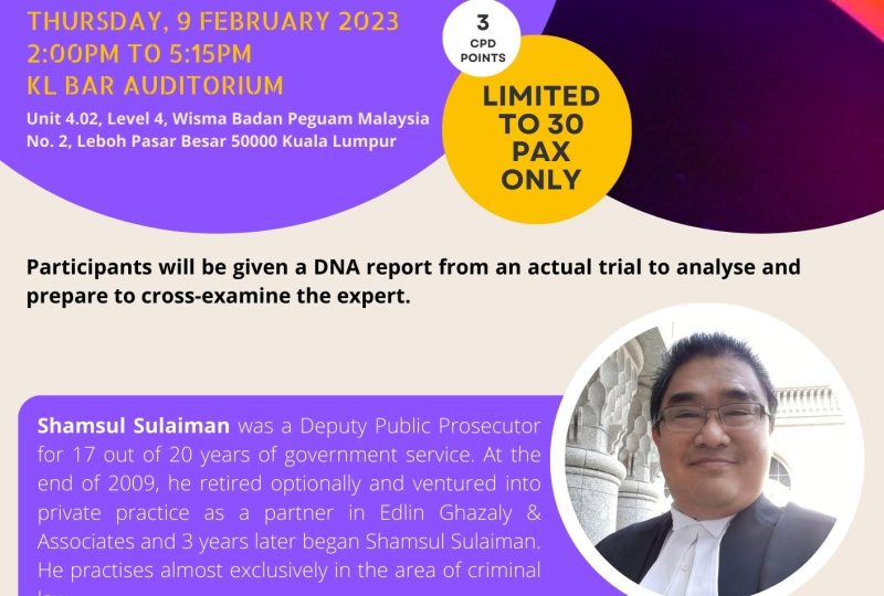 How To Read A DNA Report: A Practical Exercise For Criminal Trials On 9 February 2023