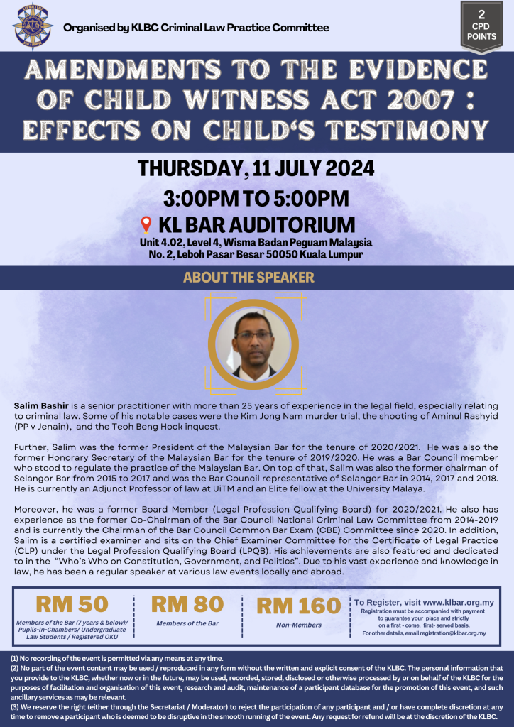 Amendments To The Evidence Of Child Witness Act 2007 : Effects On Child ...