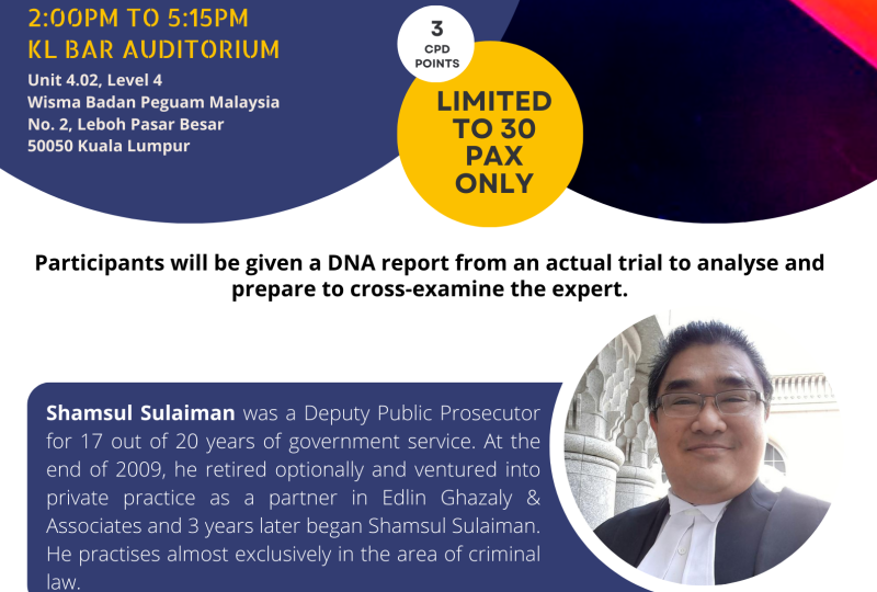 How To Read A DNA Report: A Practical Exercise For Criminal Trials On 19 June 2025