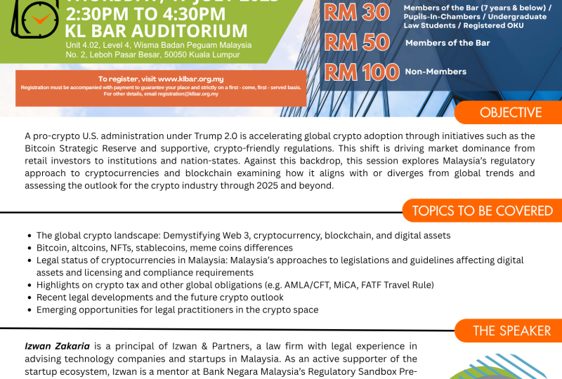 An Introduction To Cryptocurrency And Blockchain Laws In Malaysia On 17 July 2025