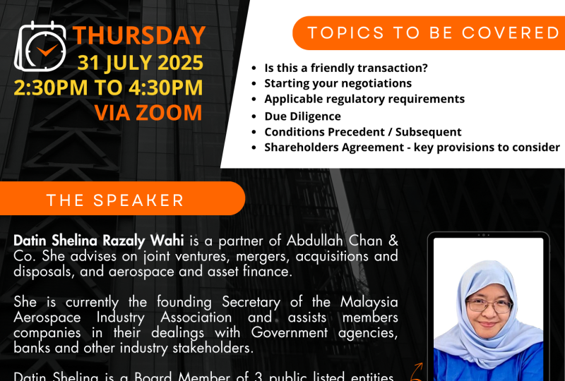 Introduction To Mergers & Acquisitions On 31 July 2025
