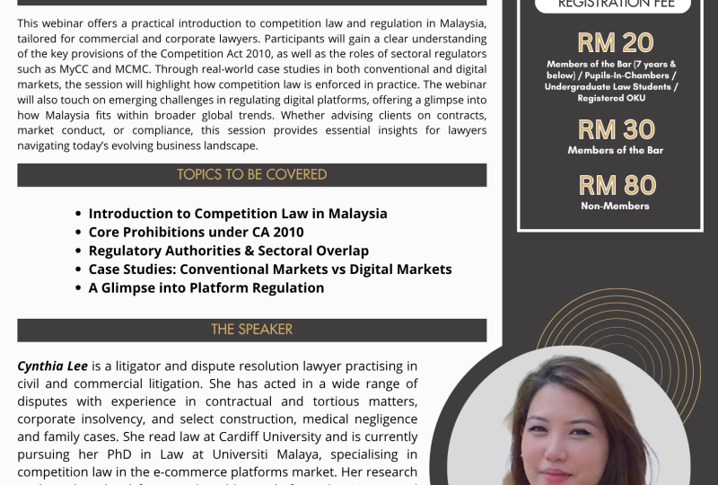 Competition Law & Regulation In Malaysia: Essential Insights For Commercial Lawyers On 28 August 2025