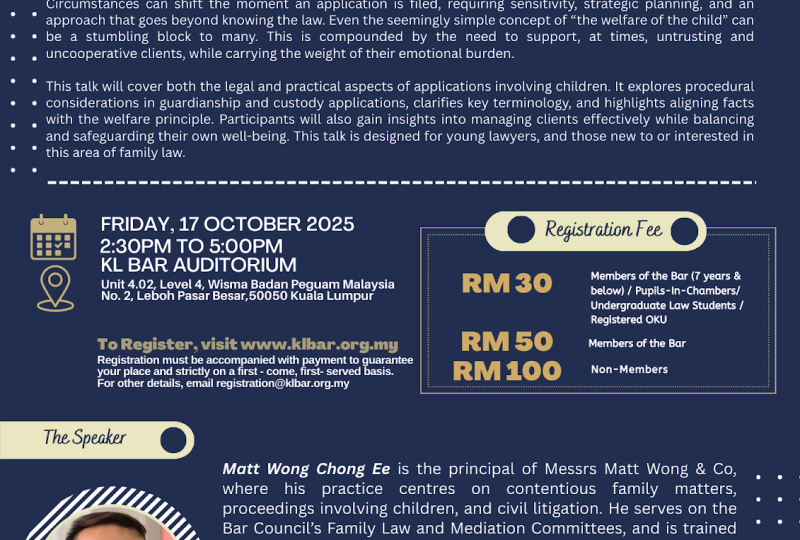 Navigating Guardianship And Custody: Law And Practice On 17 October 2025