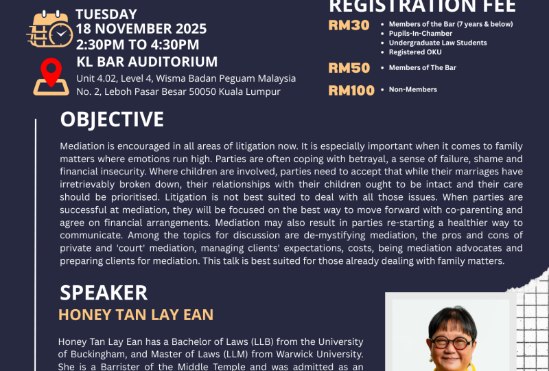 Mediation Advocate Advocacy In Non-Contentious Proceedings On 18 November 2025