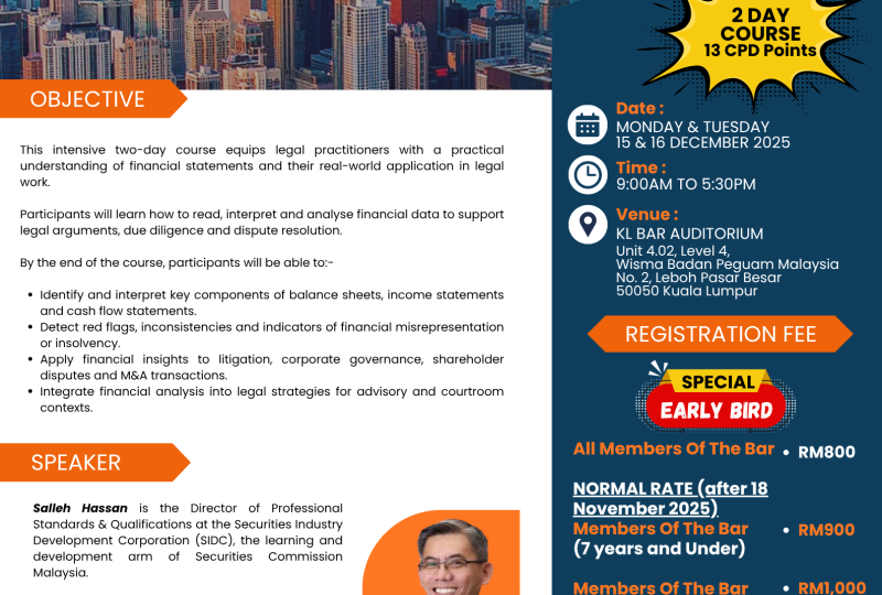 Financial Statements: A Crash Course For Lawyers 15 & 16 December 2025