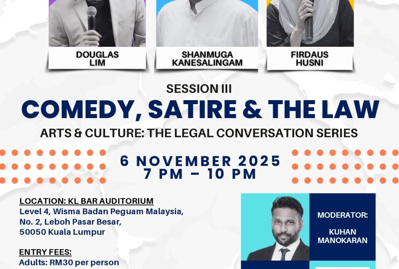 Arts & Culture: The Legal Conversation Series – Session 3: Comedy, Satire & The Law On 6 November 2025