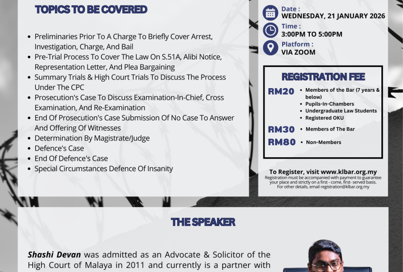 The Basics Of Conducting A Criminal Trial On 21 January 2026