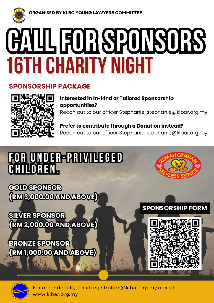 Call For Sponsors: KLBC YLC 16th Charity Night On 16 January 2026