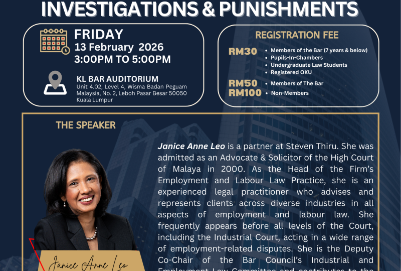 Employment Law Series – Session 3 Disciplinary Proceedings: Investigations & Punishments On 13 February 2026