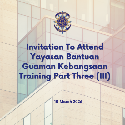 Invitation To Attend Yayasan Bantuan Guaman Kebangsaan Training Part Three (III)