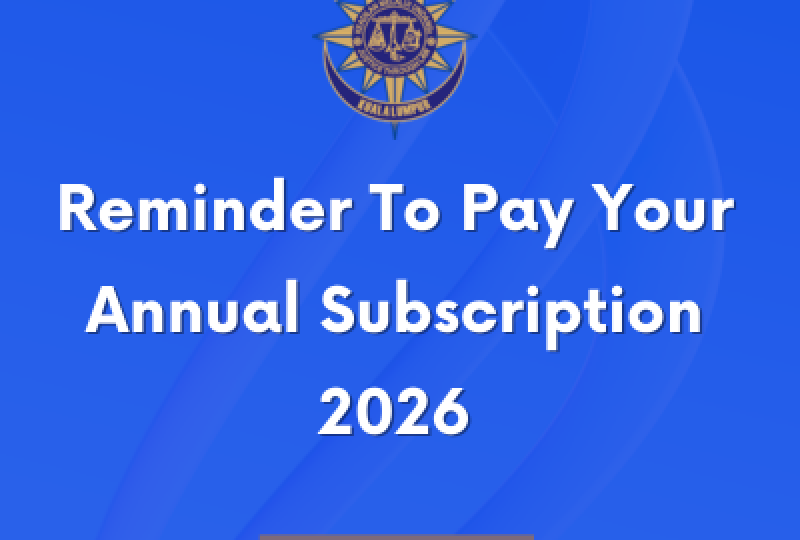 Reminder To Pay Your Annual Subscription 2026