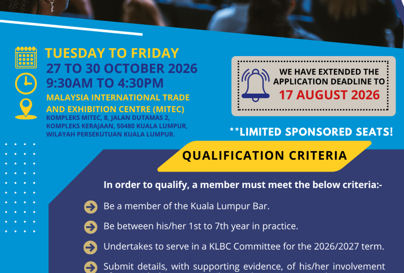 Sponsorship Of Delegate Pass For International Malaysia Law Conference 2026