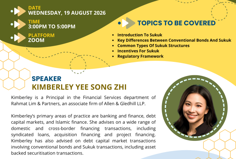 The Basics Of Islamic Finance: Introduction To Sukuk On 19 August 2026