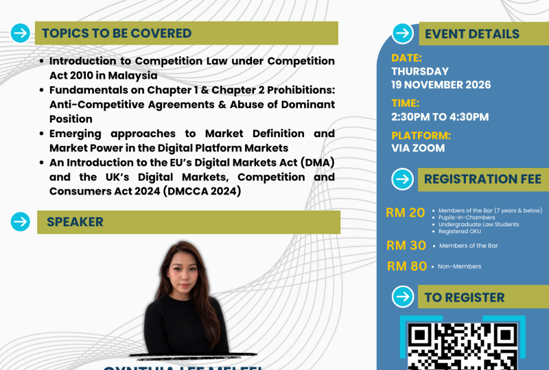 Competition Law In Malaysia: Fundamentals And Emerging Trends In The Digital Platform Markets On 19 November 2026