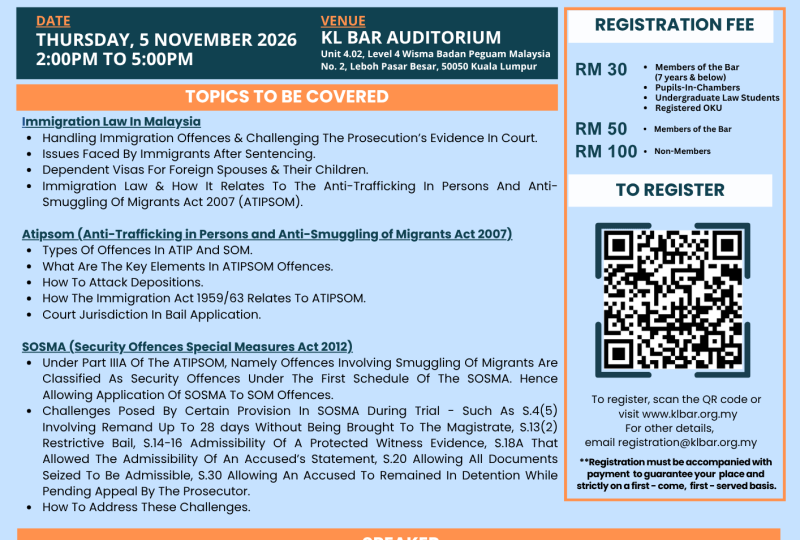 Immigration, ATIPSOM & SOSMA On 5 November 2026