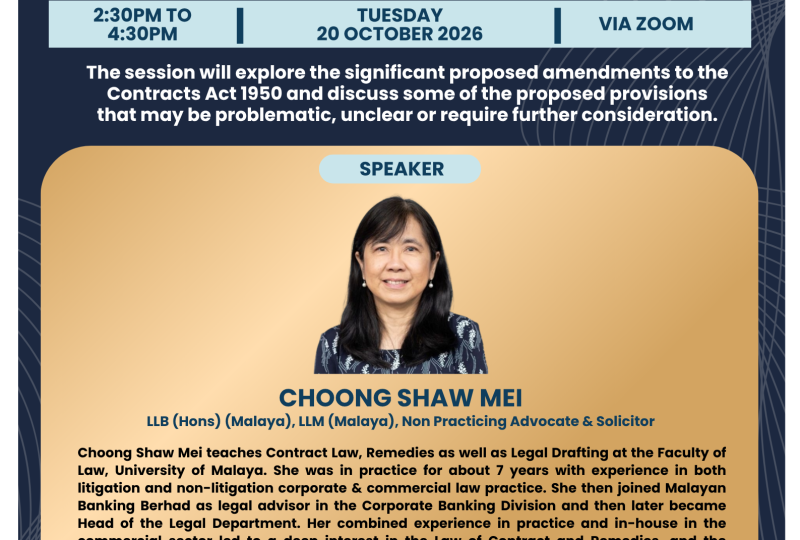 Contract Law Reform: Proposed Amendments To The Contracts Act 1950 On 20 October 2026