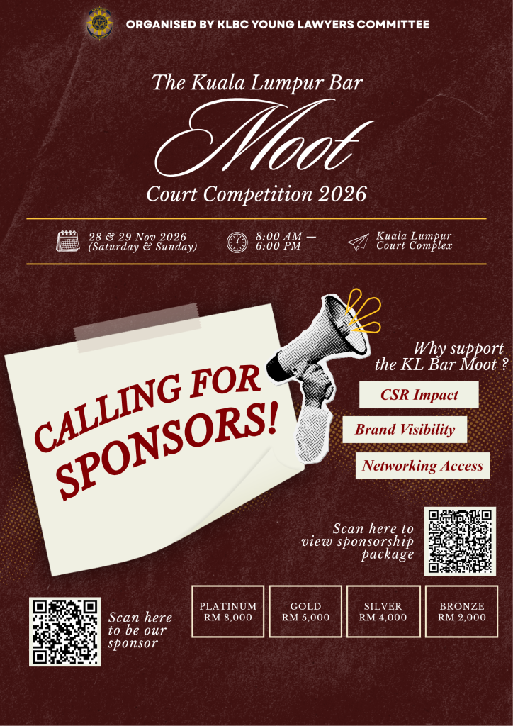 Sponsorship Invitation for the KL Bar Moot Court Competition 2026 on 28 & 29 November 2026