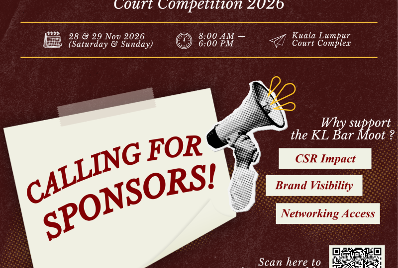 Sponsorship Invitation for the KL Bar Moot Court Competition 2026 on 28 & 29 November 2026