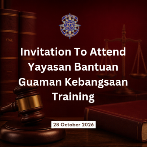 Invitation To Attend Yayasan Bantuan Guaman Kebangsaan Training