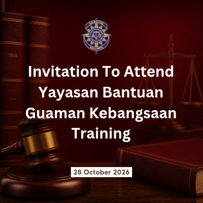 Invitation To Attend Yayasan Bantuan Guaman Kebangsaan Training